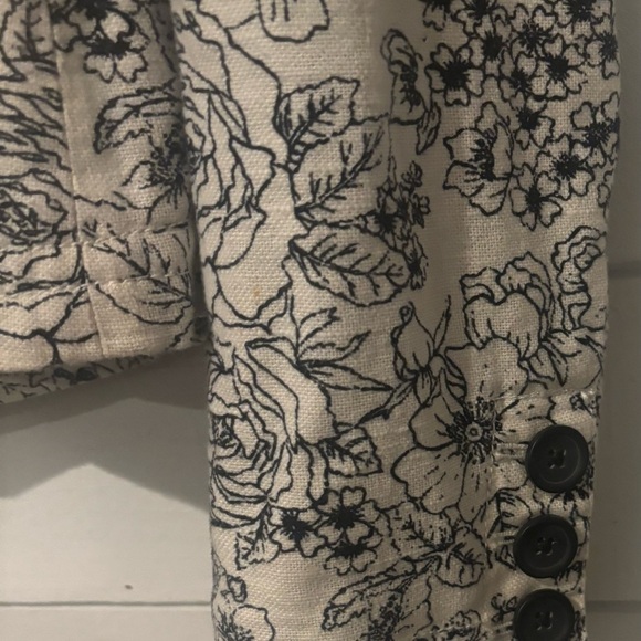 Banana Republic Sz Small Cottagecore Floral Blazer Linen/Cotton Jacket - Picture 8 of 13